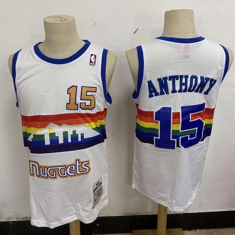 2003/04 Denver Nuggets ANTHONY #15 White Classics Basketball Jersey (Stitched)