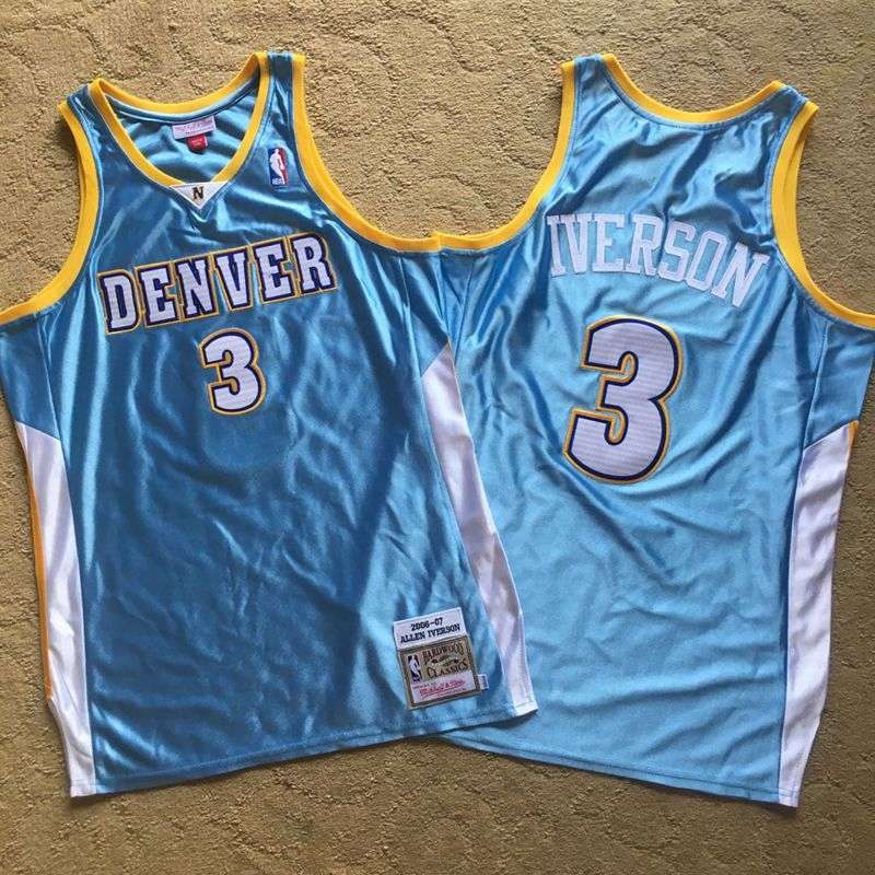 2006/07 Denver Nuggets IVERSON #3 Light Blue Classics Basketball Jersey (Closely Stitched)