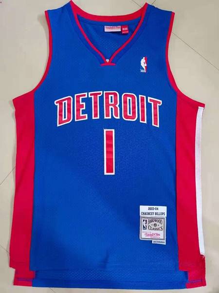 2003/04 Detroit Pistons BILLUPS #1 Blue Classics Basketball Jersey (Stitched)
