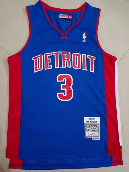 2003/04 Detroit Pistons WALLACE #3 Blue Classics Basketball Jersey (Stitched)