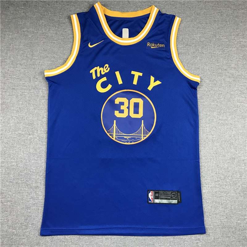 2020 Golden State Warriors CURRY #30 Blue City Basketball Jersey (Stitched)