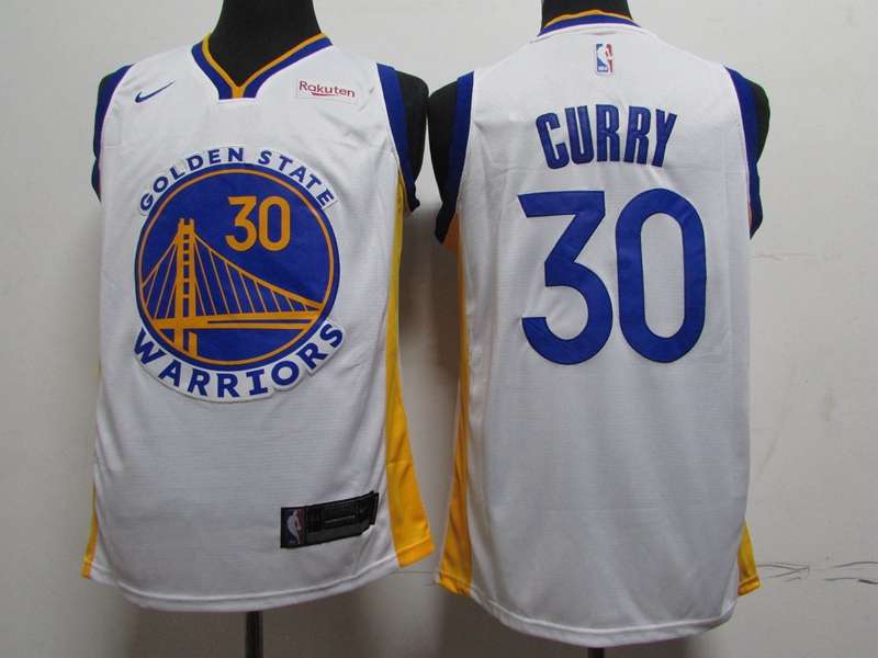 2020 Golden State Warriors CURRY #30 White Basketball Jersey (Stitched)
