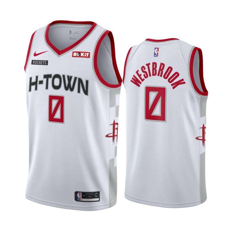 2020 Houston Rockets WESTBROOK #0 White City Basketball Jersey (Stitched)