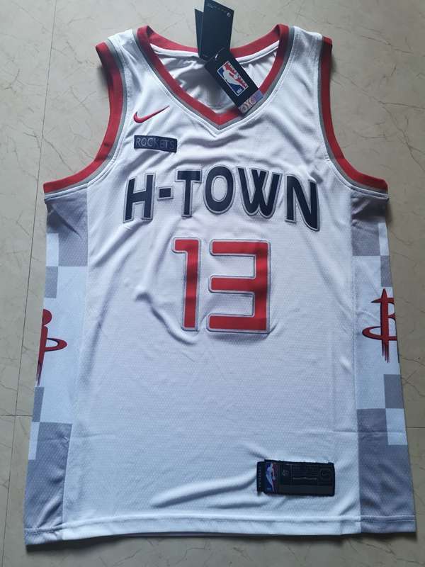 2020 Houston Rockets HARDEN #13 White City Basketball Jersey (Stitched)