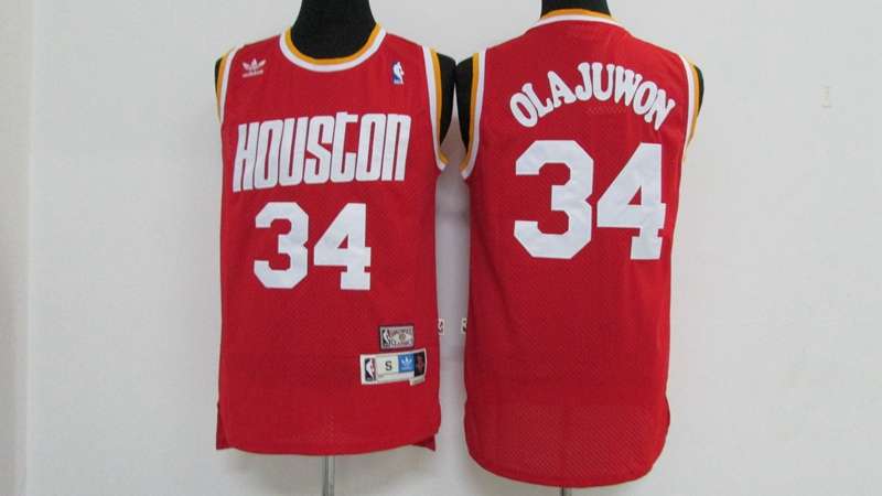 Houston Rockets OLAJUWON #34 Red Classics Basketball Jersey 02 (Stitched)