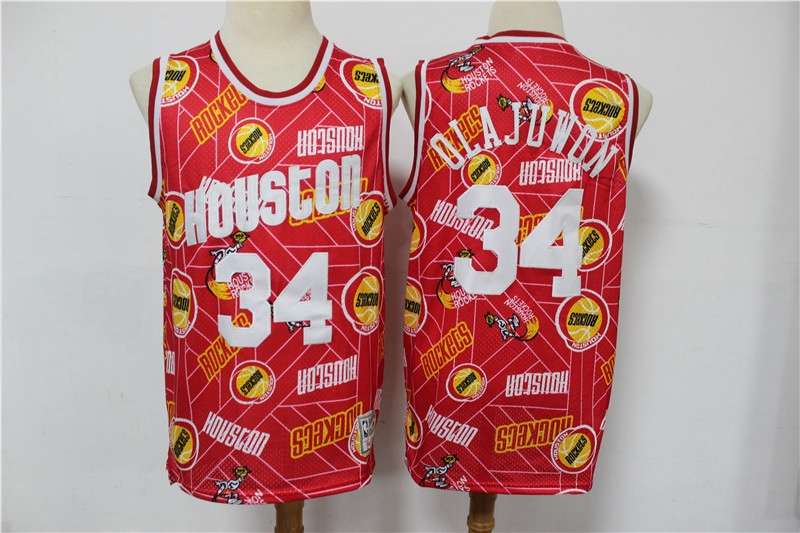 Houston Rockets OLAJUWON #34 Red Classics Basketball Jersey 03 (Stitched)