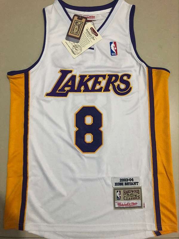 2003/04 Los Angeles Lakers BRYANT #8 White Classics Basketball Jersey (Closely Stitched)