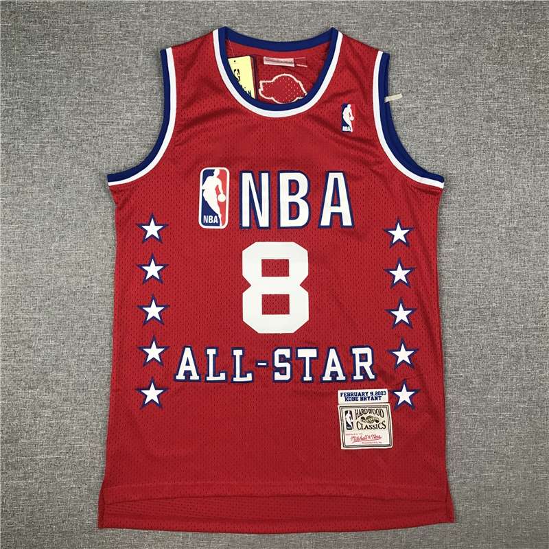 2003 Los Angeles Lakers BRYANT #8 Red ALL-STAR Classics Basketball Jersey (Stitched)