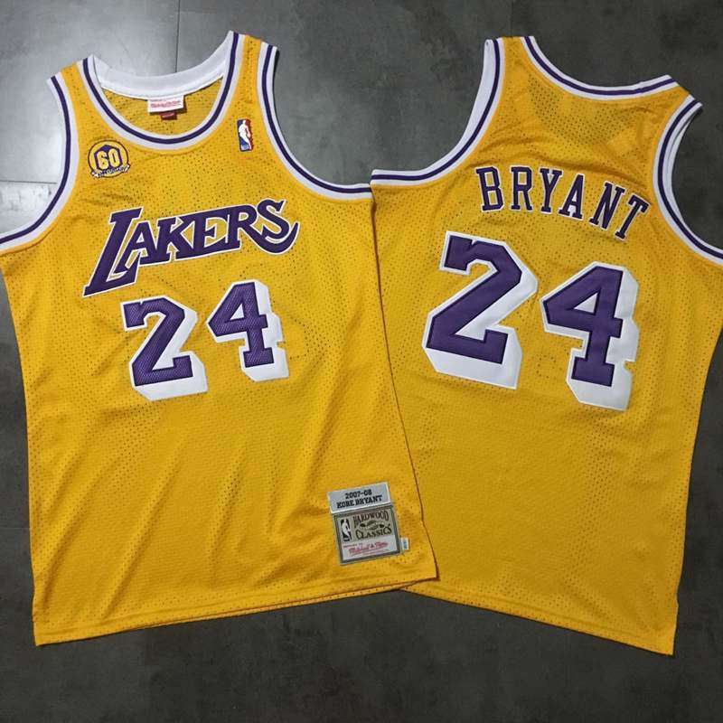 2007/08 Los Angeles Lakers BRYANT #24 Yellow Classics Basketball Jersey (Closely Stitched)