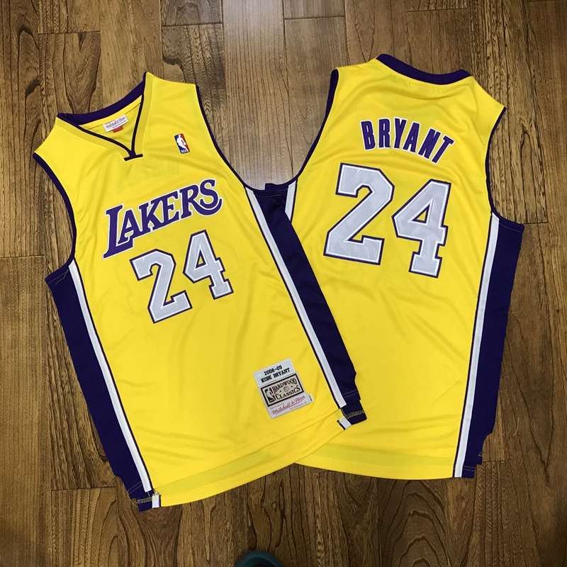 2008/09 Los Angeles Lakers BRYANT #24 Yellow Classics Basketball Jersey (Closely Stitched)
