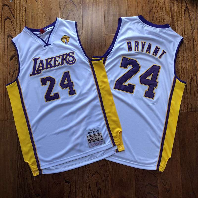 2009/10 Los Angeles Lakers BRYANT #24 White Finals Classics Basketball Jersey (Closely Stitched)