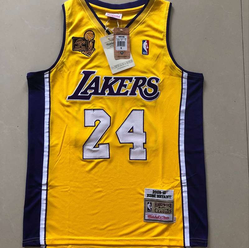 2009 Los Angeles Lakers BRYANT #24 Yellow Champion Classics Basketball Jersey (Closely Stitched)