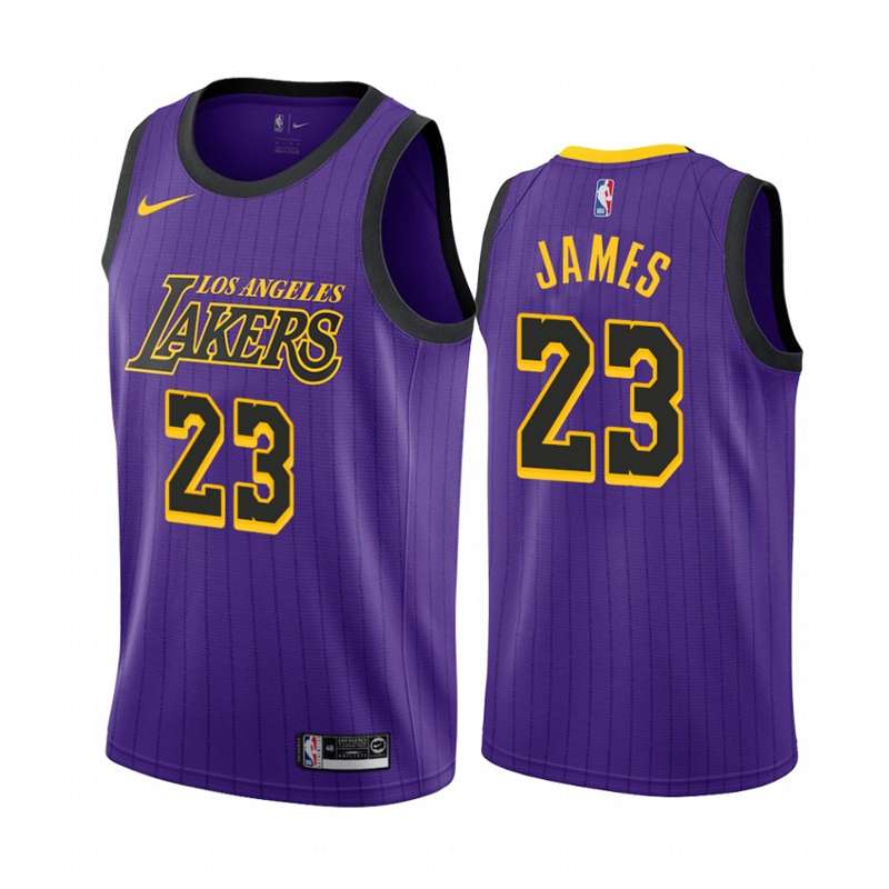 2019 Los Angeles Lakers JAMES #23 Purple City Basketball Jersey (Stitched)