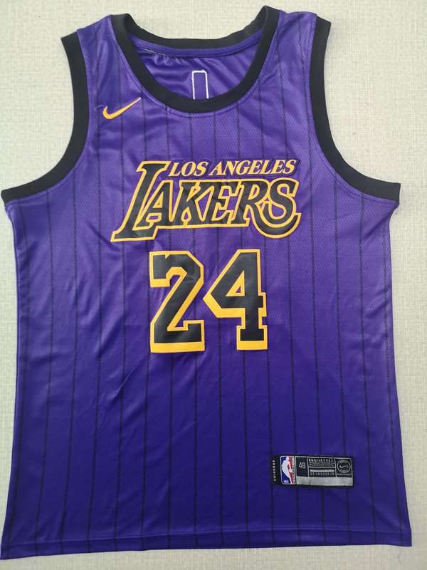 2019 Los Angeles Lakers BRYANT #24 Purple City Basketball Jersey (Stitched)