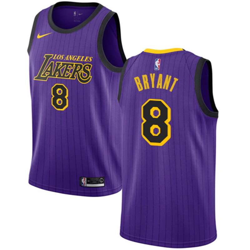 2019 Los Angeles Lakers BRYANT #8 Purple City Basketball Jersey (Stitched)