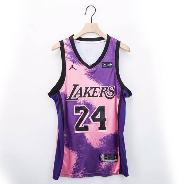 20/21 Los Angeles Lakers BRYANT #24 Purple Pink AJ Basketball Jersey (Stitched)