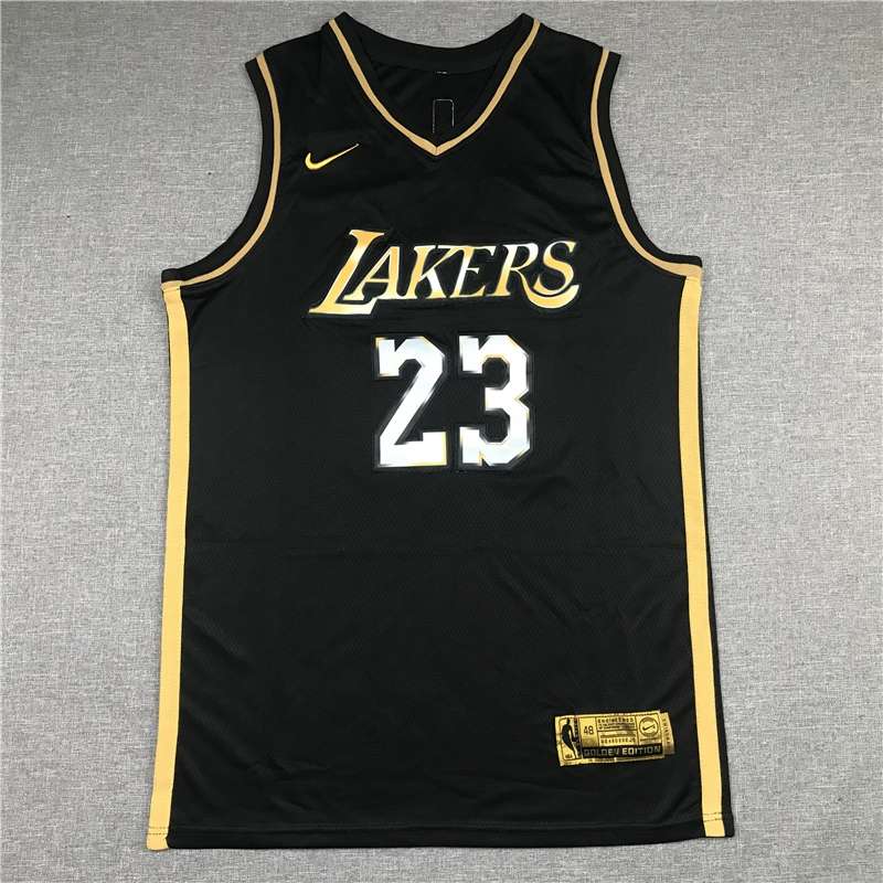 20/21 Los Angeles Lakers JAMES #23 Black Gold Basketball Jersey (Stitched)