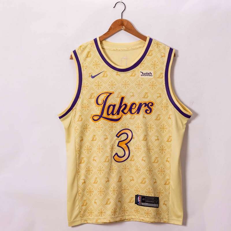 20/21 Los Angeles Lakers DAVIS #3 Gold Basketball Jersey (Stitched)