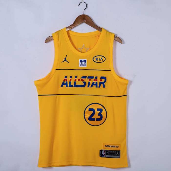 2021 Los Angeles Lakers JAMES #23 Yellow ALL-STAR Basketball Jersey (Stitched)