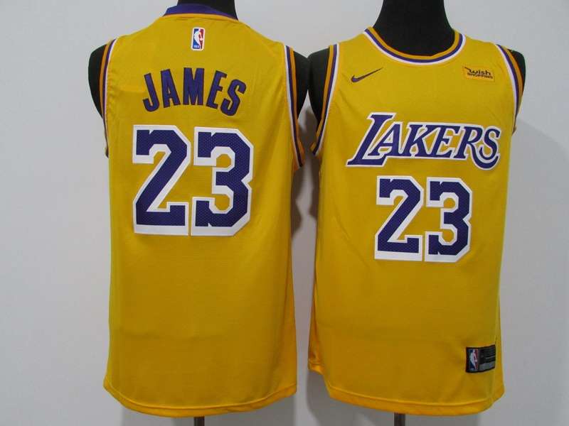 20/21 Los Angeles Lakers JAMES #23 Yellow Basketball Jersey (Stitched)