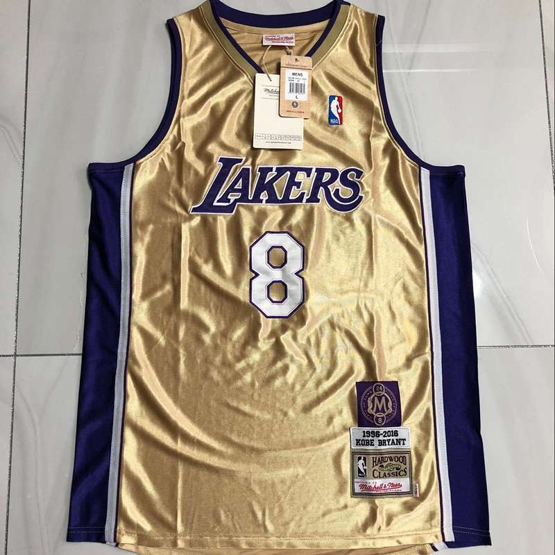 2020 Los Angeles Lakers BRYANT #8 Gold Classics Basketball Jersey (Closely Stitched)