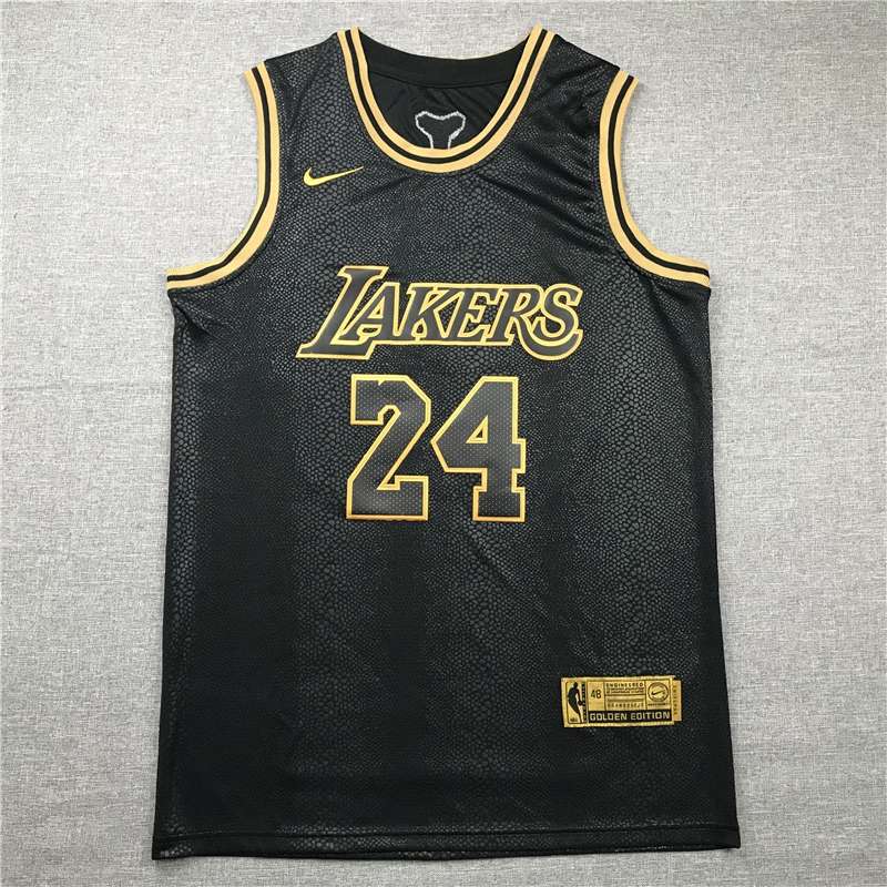 2020 Los Angeles Lakers BRYANT #24 Black Gold Basketball Jersey 02 (Stitched)
