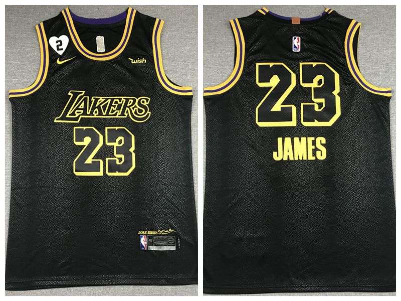 2020 Los Angeles Lakers JAMES #23 Black City Basketball Jersey 02 (Stitched)