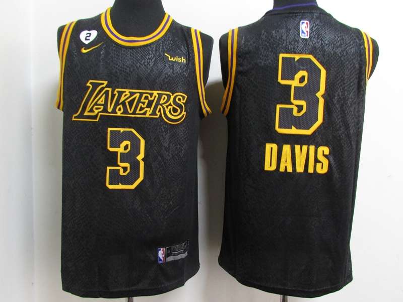 2020 Los Angeles Lakers DAVIS #3 Black City Basketball Jersey 02 (Stitched)