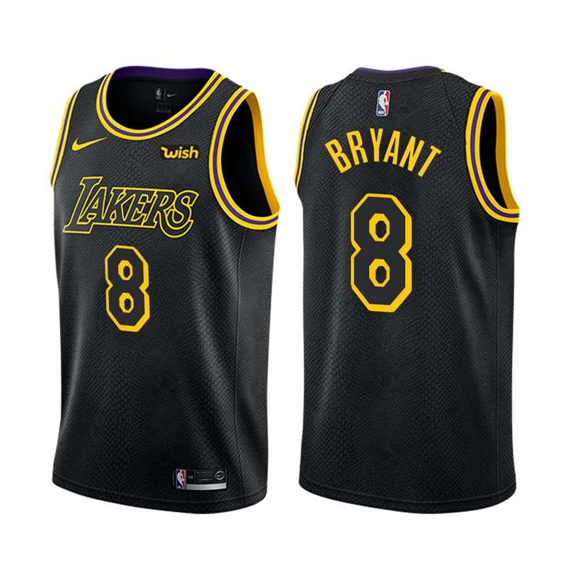 2020 Los Angeles Lakers BRYANT #8 Black City Basketball Jersey (Stitched)