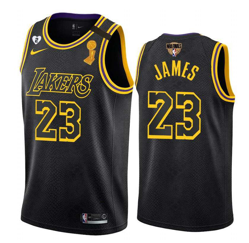 2020 Los Angeles Lakers JAMES #23 Black City Champion Basketball Jersey (Stitched)