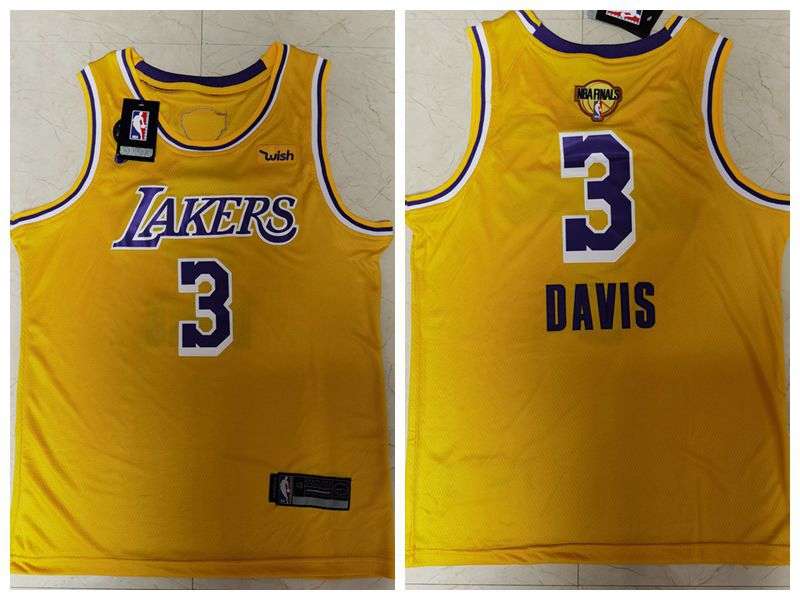 2020 Los Angeles Lakers DAVIS #3 Yellow Finals Basketball Jersey (Stitched)