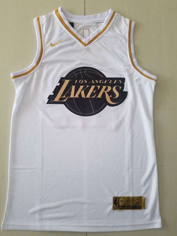 2020 Los Angeles Lakers BRYANT #24 White Gold Basketball Jersey (Stitched)