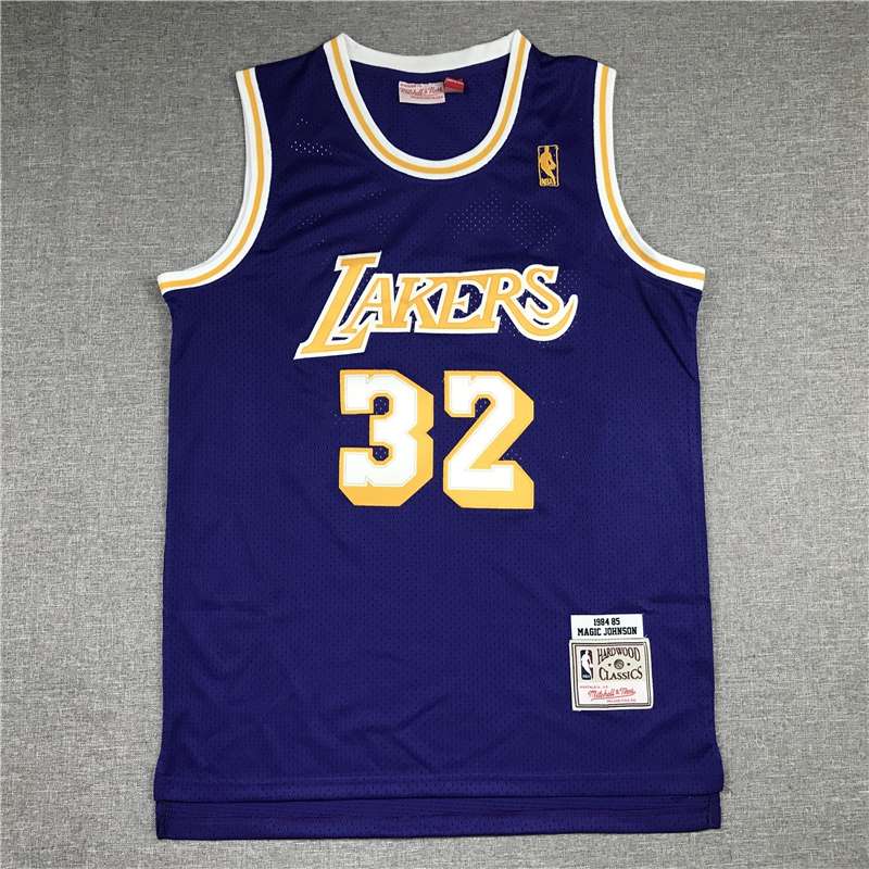 1984/85 Los Angeles Lakers JOHNSON #32 Purple Classics Basketball Jersey (Stitched)