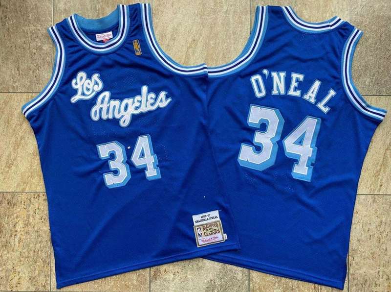 1996/97 Los Angeles Lakers ONEAL #34 Blue Classics Basketball Jersey (Closely Stitched)