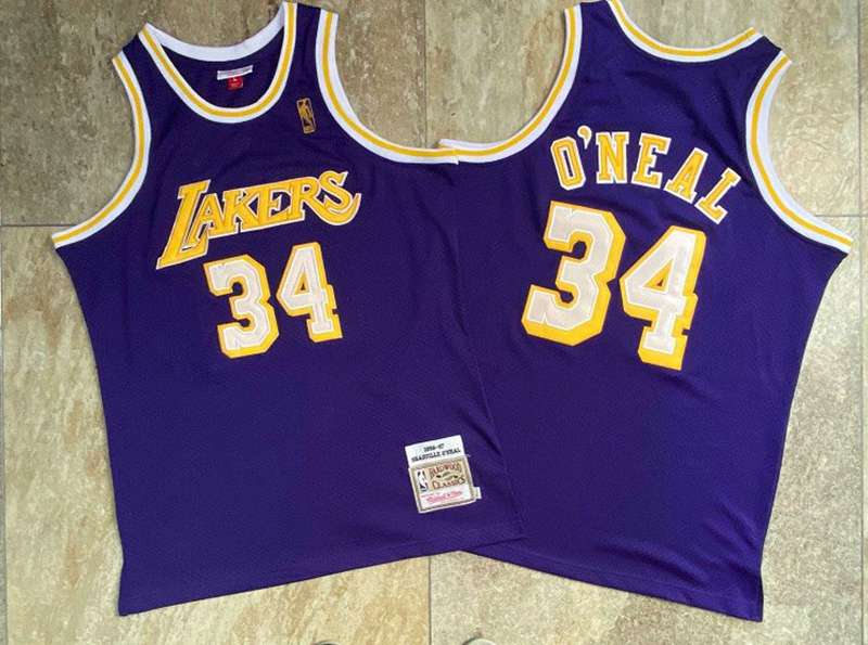 1996/97 Los Angeles Lakers ONEAL #34 Purple Classics Basketball Jersey (Closely Stitched)