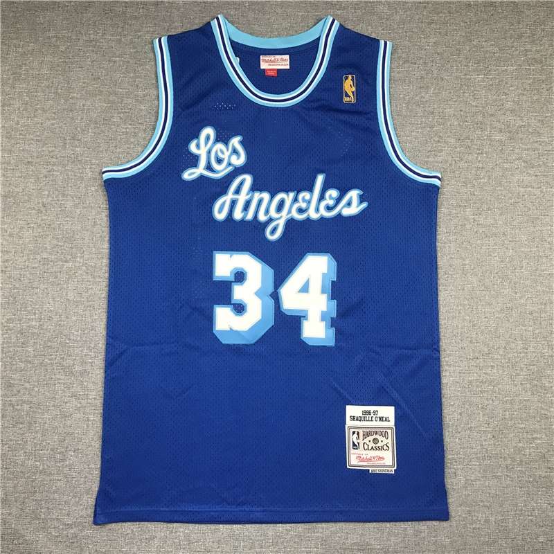 1996/97 Los Angeles Lakers ONEAL #34 Blue Classics Basketball Jersey (Stitched)