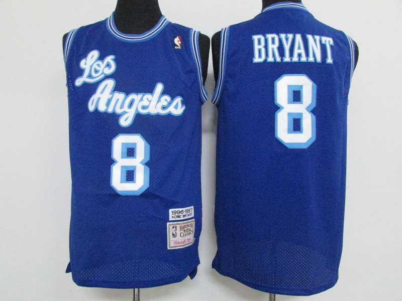 1996/97 Los Angeles Lakers BRYANT #8 Blue Classics Basketball Jersey (Stitched)