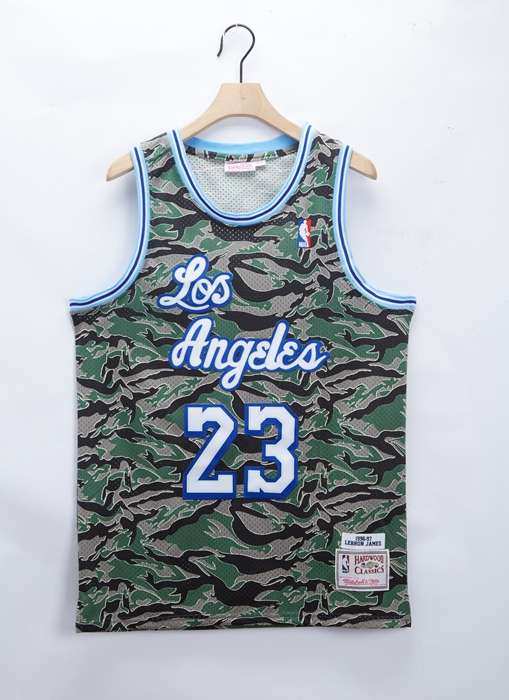 1996/97 Los Angeles Lakers JAMES #23 Camouflage Classics Basketball Jersey (Stitched)