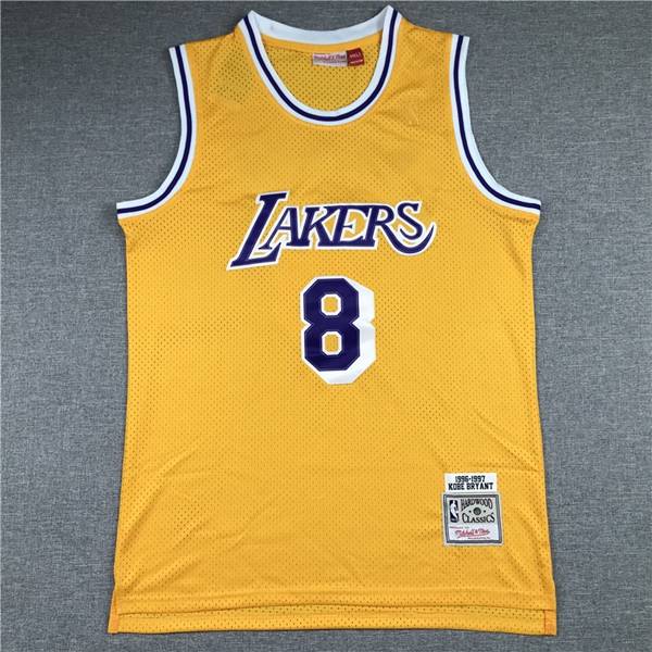 1996/97 Los Angeles Lakers BRYANT #8 Yellow Classics Basketball Jersey 02 (Stitched)