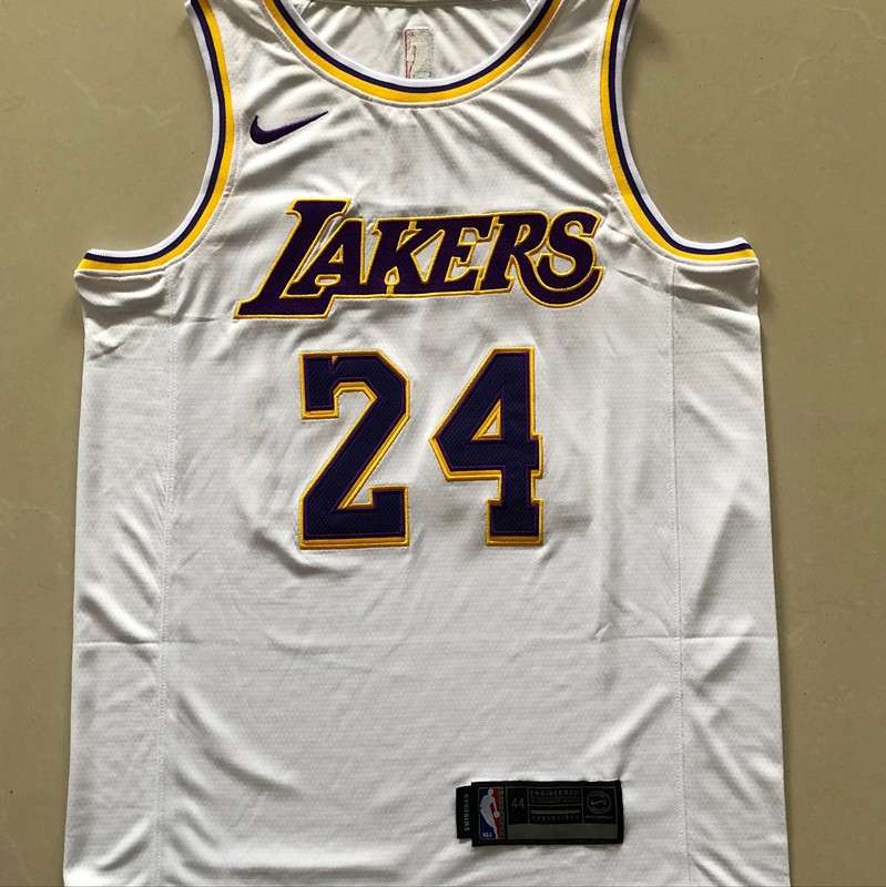 Los Angeles Lakers BRYANT #24 White Basketball Jersey 02 (Closely Stitched)