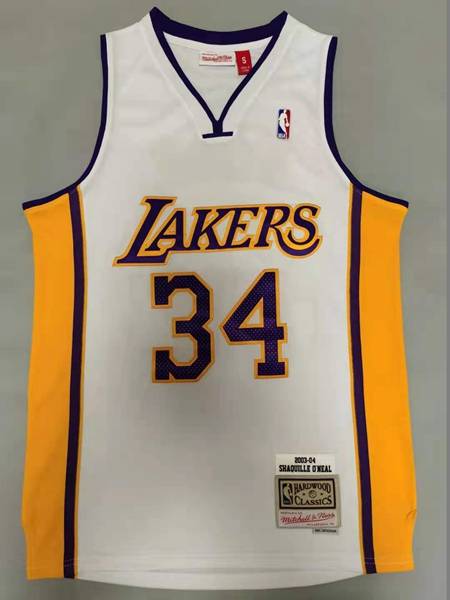 2003/04 Los Angeles Lakers ONEAL #34 White Classics Basketball Jersey (Stitched)