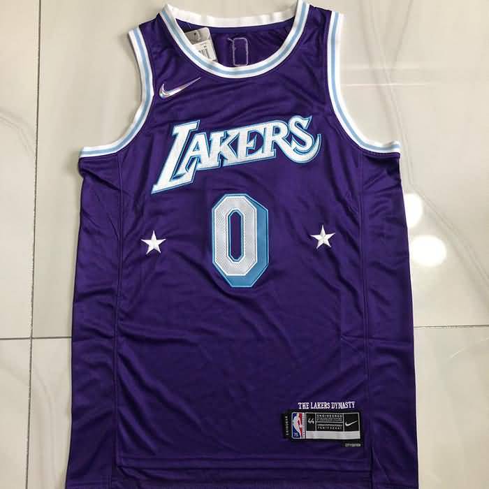 21/22 Los Angeles Lakers WESTBROOK #0 Purple City Basketball Jersey (Closely Stitched)