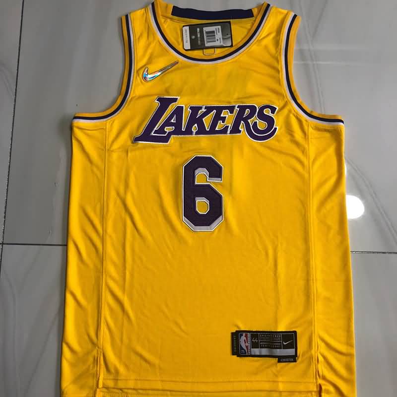 21/22 Los Angeles Lakers JAMES #6 Yellow Basketball Jersey (Closely Stitched)
