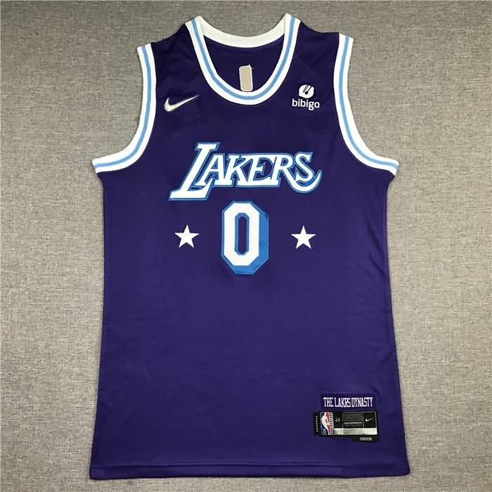 21/22 Los Angeles Lakers WESTBROOK #0 Purple City Basketball Jersey (Stitched)