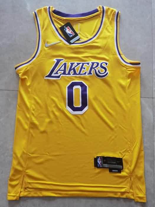 21/22 Los Angeles Lakers WESTBROOK #0 Yellow Basketball Jersey (Stitched)