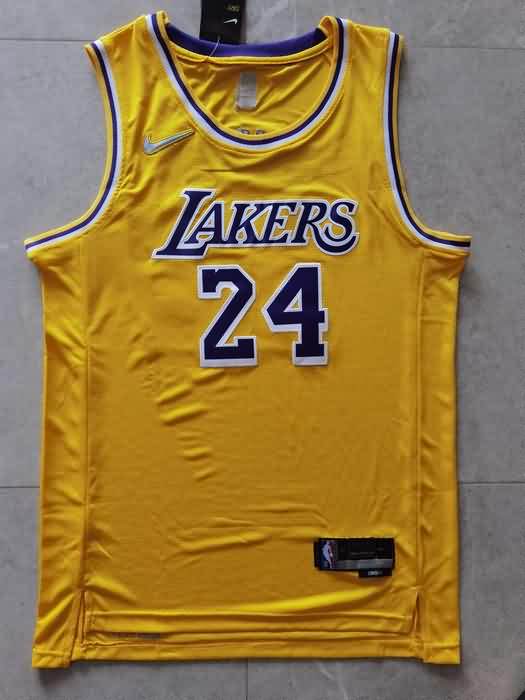 21/22 Los Angeles Lakers BRYANT #24 Yellow Basketball Jersey (Stitched)
