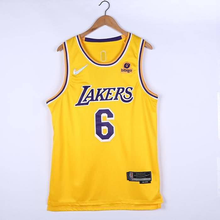 21/22 Los Angeles Lakers JAMES #6 Yellow Basketball Jersey (Stitched)