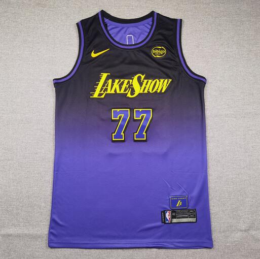 24/25 Los Angeles Lakers DONCIC #77 Purple Basketball Jersey (Stitched) 03