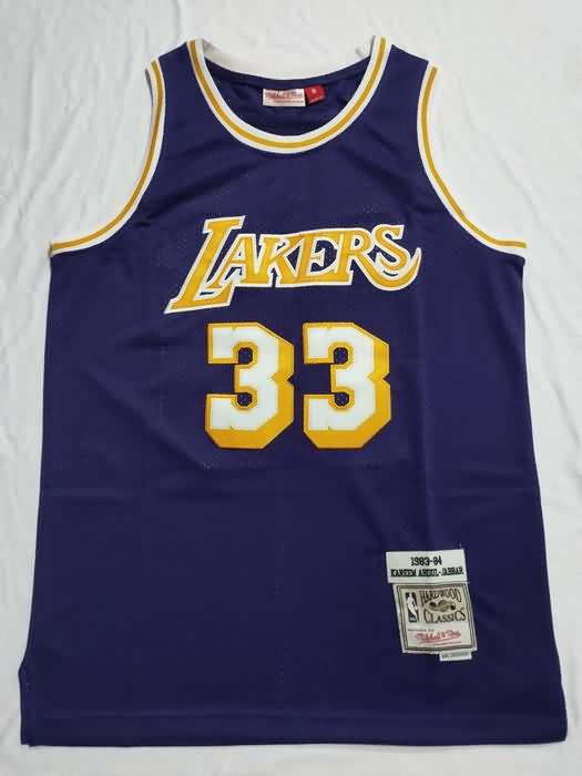 1983/84 Los Angeles Lakers ABDUL-JABBAR #33 Purple Classics Basketball Jersey (Stitched)