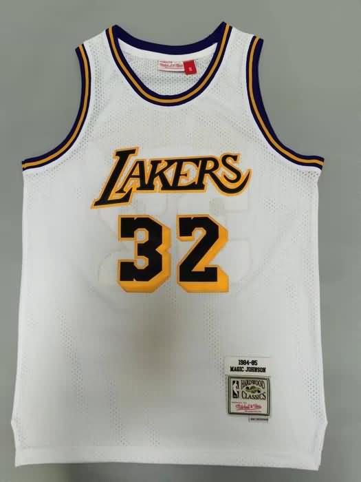 1984/85 Los Angeles Lakers JOHNSON #32 White Classics Basketball Jersey (Stitched)